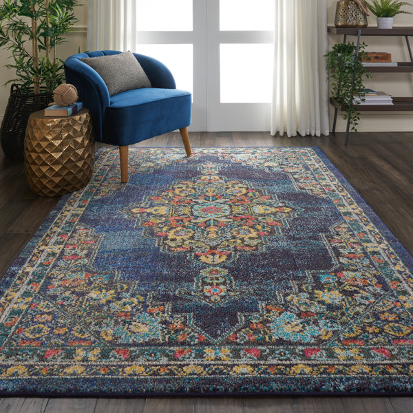 World Menagerie Lundy Oriental Blue Area Rug & Reviews Wayfair